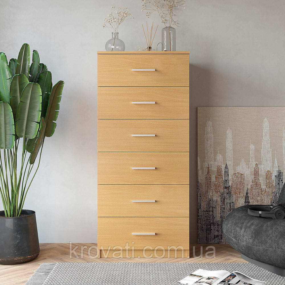 Вузький Комод 6 NEW Компаніт, Бук