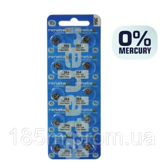 Батарейка в годинник RENATA SR621SW 364 10BL, фото 1