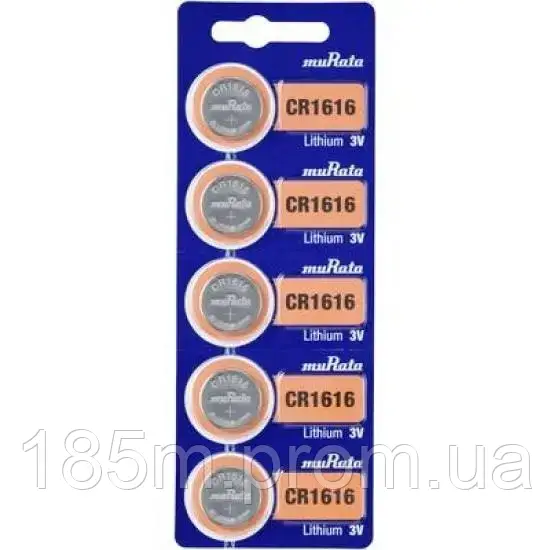 Батарейка літієва muRata Lithium CR1616 5BL, фото 1