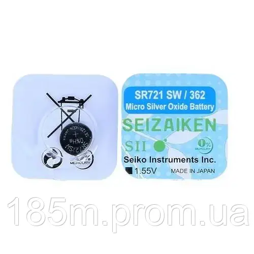 Батарейка в годинник SEIZAIKEN SR721SW 362 1BL, фото 1