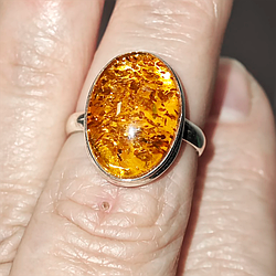 Бурштин срібна каблучка, 0229ЛЯ
