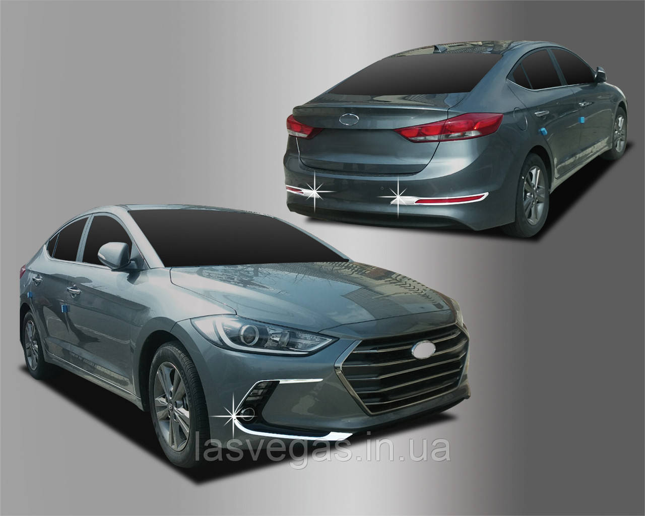 Хром накладки на протитуманки Hyundai Elantra AD 2015-2019 (Autoclover/Південна Корея), фото 1