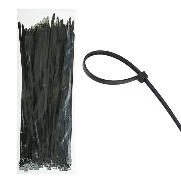 Стяжка монтажна кабельна, хомут 6 мм х 180 мм чорна 100 шт.