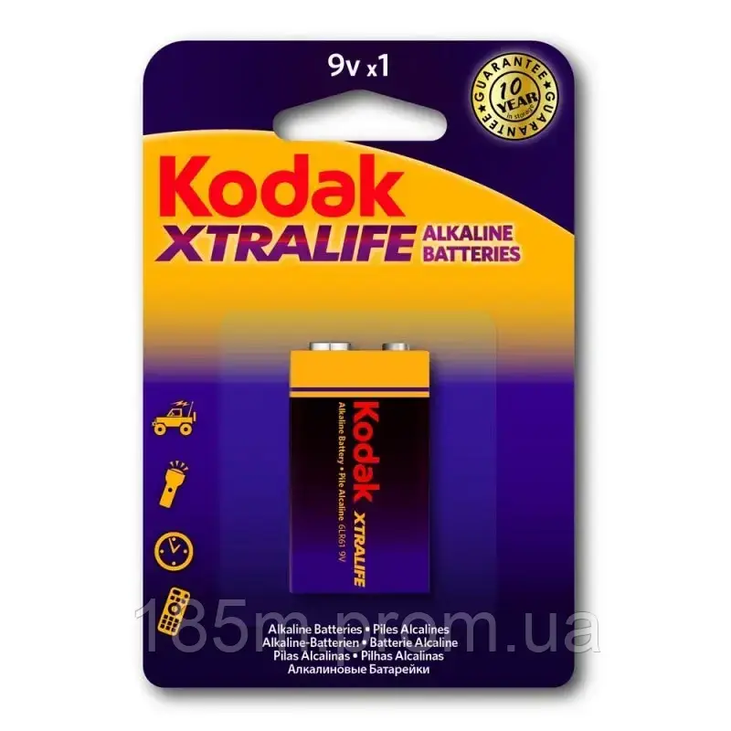 Батарейка KODAK XtraLife alkaline 9V 6LR61 1BL, фото 1