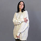 Туніка, светр подовжений жіночий білий. One Size, фото 4
