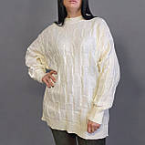 Туніка, светр подовжений жіночий білий. One Size, фото 7