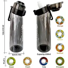 Пляшка ароматична спортивна для води Air Up Bottle 650 мл + 2 капсули Чорний, фото 5