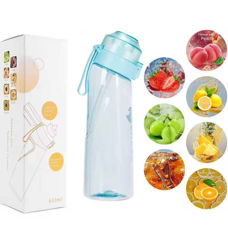 Пляшка air up для води спортивна пластикова з ароматизаторами + 2 капсули 650 мл Блакитний