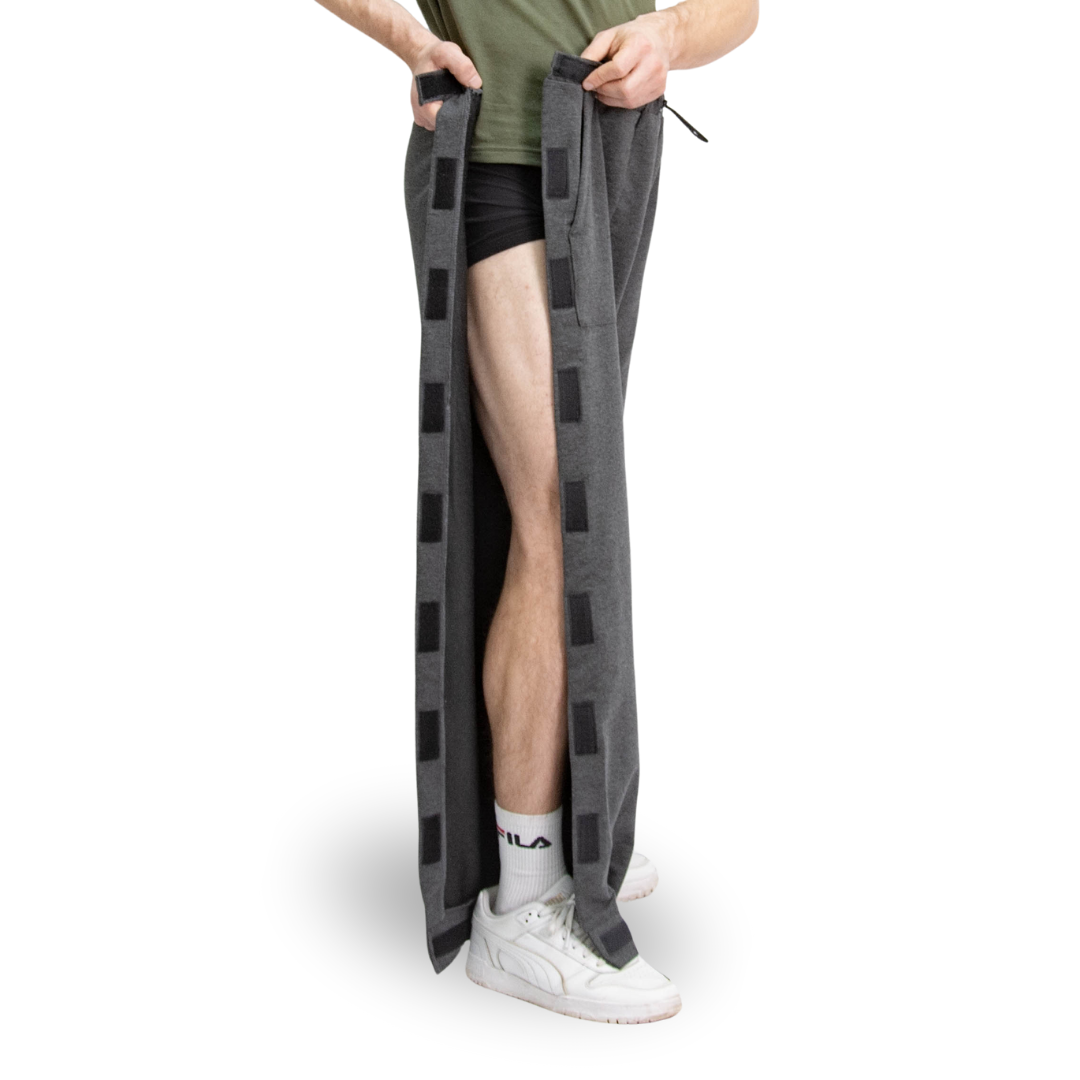 Адаптивні штани при травмуванні ніг трикотаж антрацит, фото 1