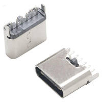 Гніздо USB Type-C 6pin H=6.8mm пряме C-11