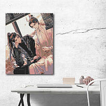 Алмазна мозайка 40*50 "Анімі. Хаскі та його вчитель білий кіт" NoOD3184, Оригамі