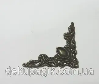 Куточок декоративний-4, бронза, 2,8х2,8см