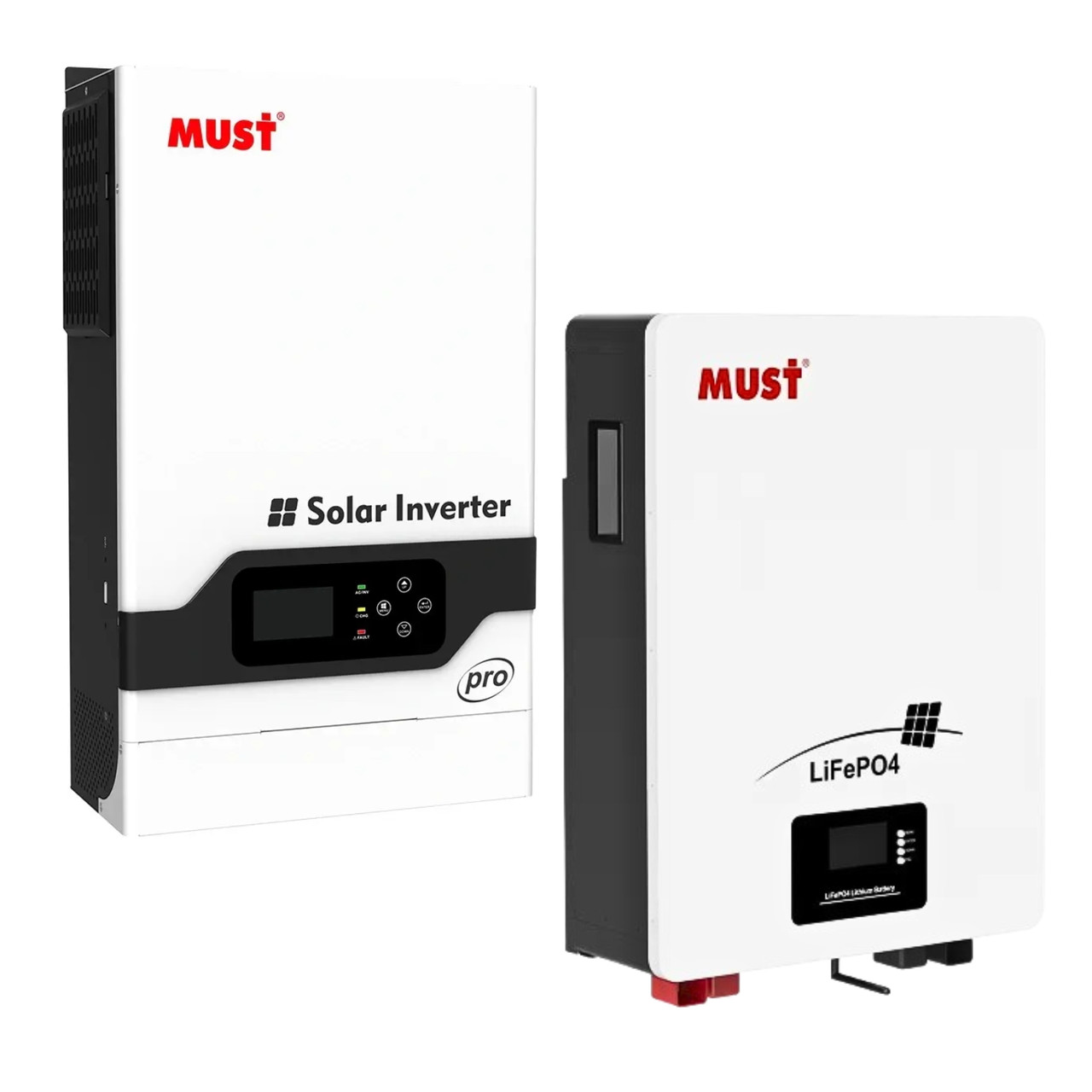 Комплект резервного живлення на 5 кВт з гібридним інвертором Must PV18-5248Pro та акумулятором MUST LP16-48200, фото 1
