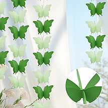 Паперова гірлянда з 3D Метеликів | Зелений Салатовий, фото 3