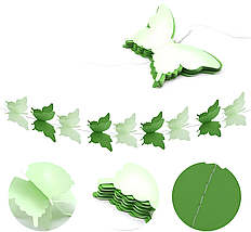 Паперова гірлянда з 3D Метеликів | Зелений Салатовий, фото 5