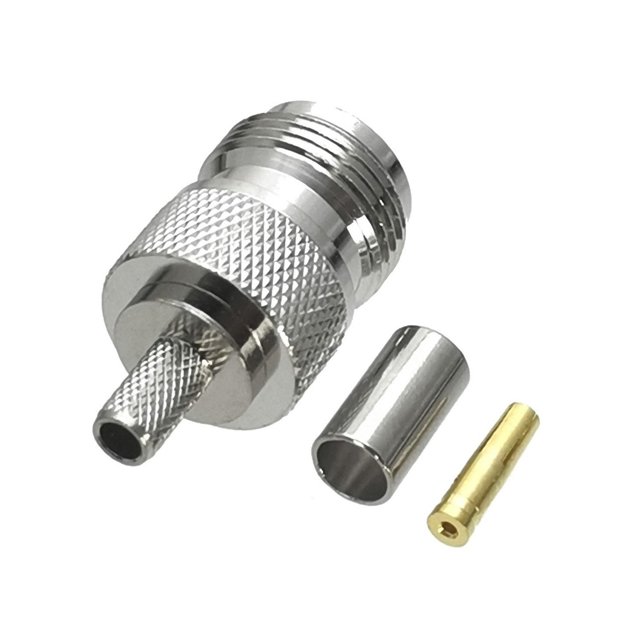 Конектор N-type Female to LMR-195, RG58, RG142, RG223 під обжимку (для коаксіального кабеля)