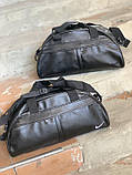 Спортивна Сумка міська чорна екошкіра, фото 3