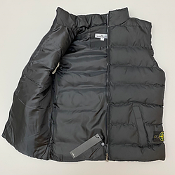 Жилет чоловічий Stone Island безрукавка Стон Айленд чорний стьобаний однотонний демісезон весна осінь
