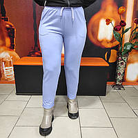 Штани Aksan жіночі спортивні двонитка трикотаж шнурок 44 лаванда