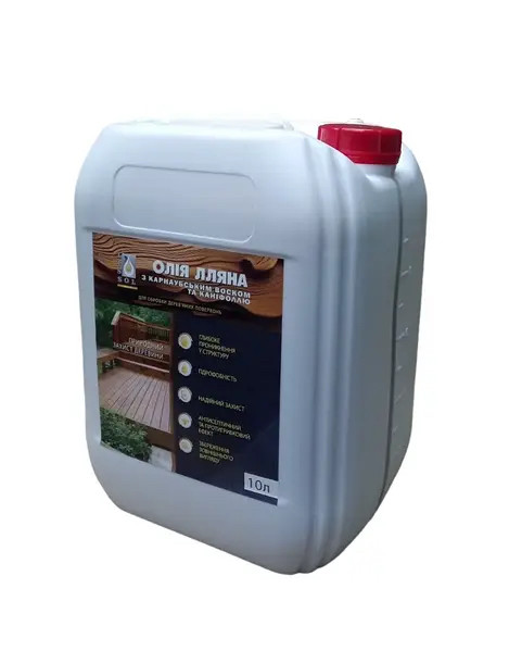 Олія лляна з карнаубським воском та каніфоллю 10л LISSOL, фото 1