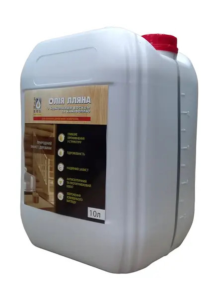 Олія лляна з воском та каніфоллю LISSOL 10 л для дерева, фото 1