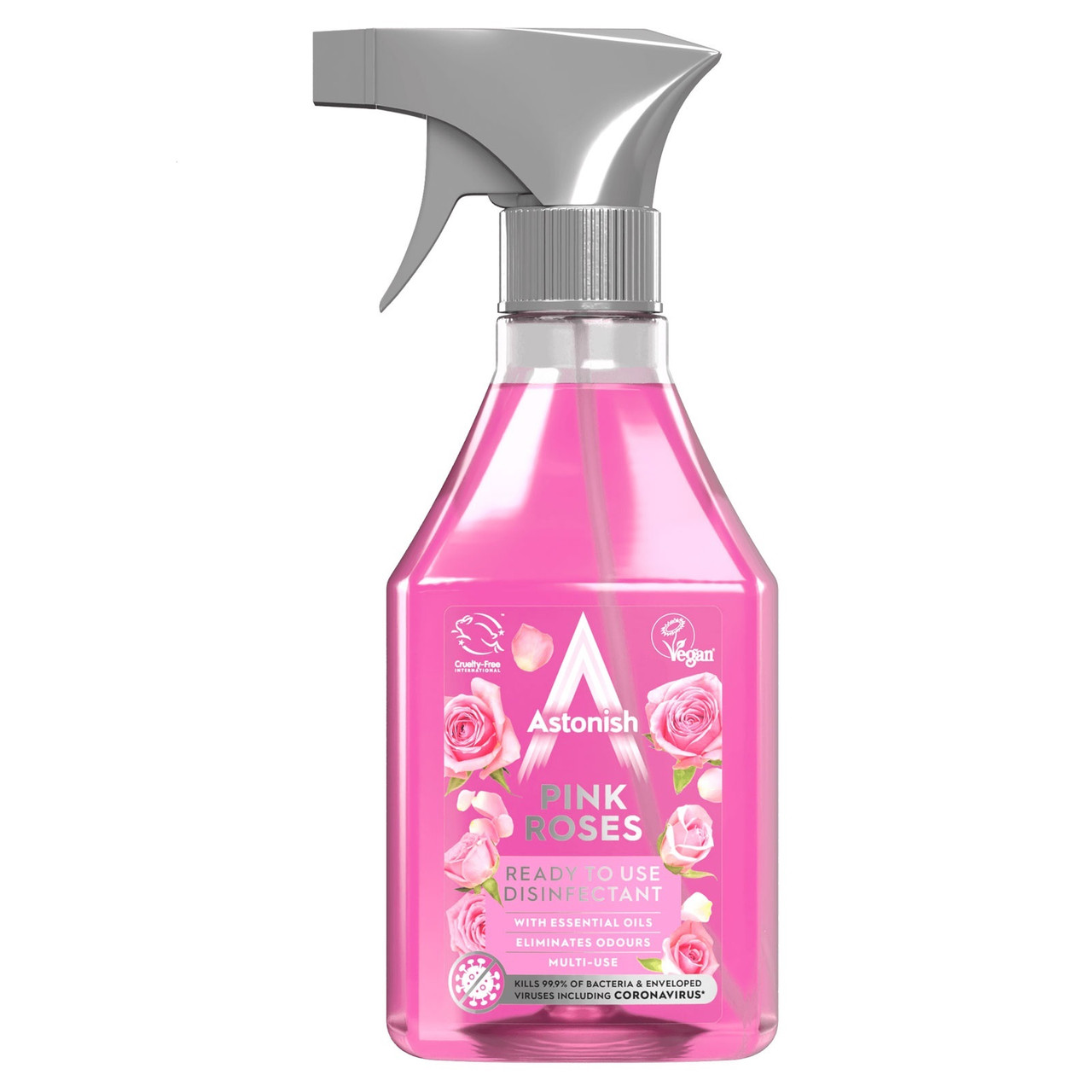 Дезінфікуючий очищувач без хлору Astonish Pink Roses спрей 550 мл
