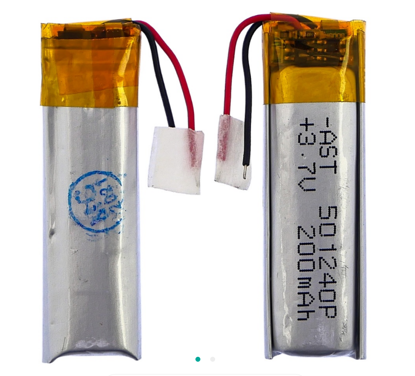 Акумулятор Li-pol 3,7V 200mA 501240P з контролером заряду (5 х 12 х 44 мм)