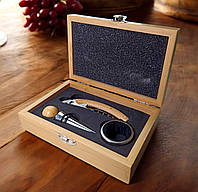 Оригинальный подарок на 8 марта набор винный в деревянной коробке для вина в подарочной упаковке аксессуары