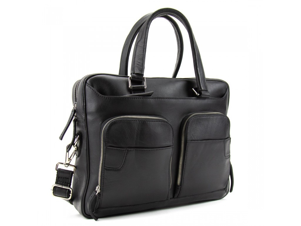 Ділова класична чоловіча сумка для планшета, ноутбука та документів з натуральної шкіри, фото 1