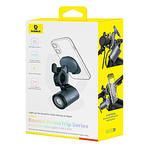 Велотримач для телефона Baseus PrimeTrip Series Dual-Color Bike Light 2-in-1 Set C12569000121-00 Black, фото 3