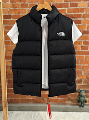 Жилет The North Face TNF Зе Норд Фейс ТНФ чорний на змійці плащівка демісезон весна осінь чоловічій жіночій