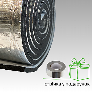 Листовий каучук 6мм фольгований з липким шаром (рулон 10 м.кв) + подарунок