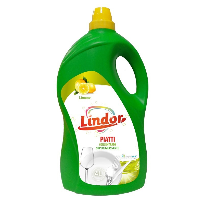 Засіб для миття посуду Lindor Лимон 4 л, фото 1