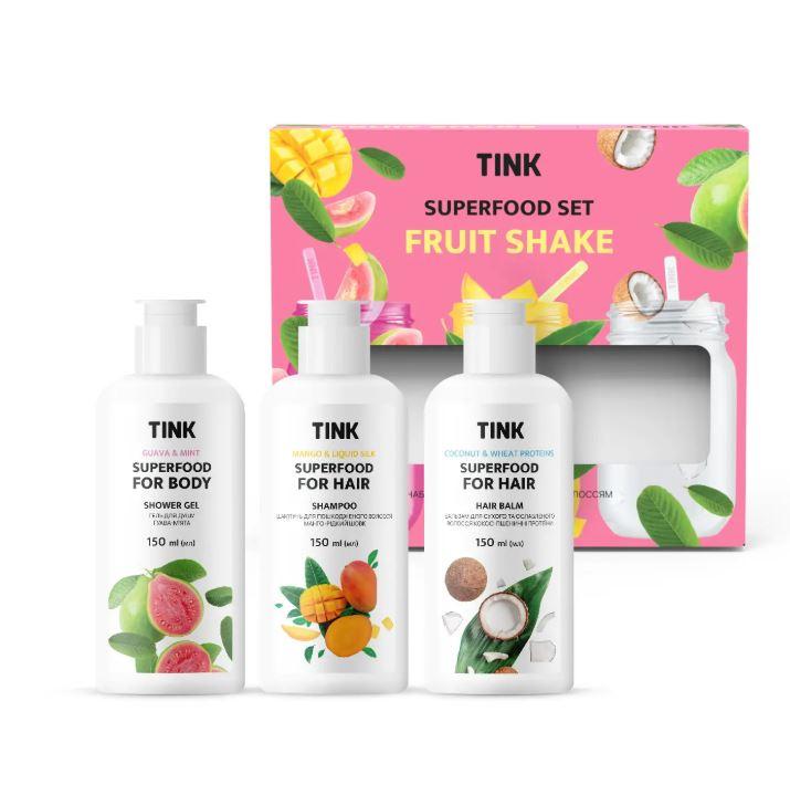 Подарунковий набір косметики для волосся й тіла Tink Superfood Set Fruit Shake, 3 продукти, фото 1