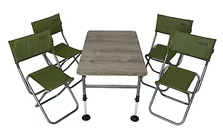 Комплект меблів складний посилений Novator SET-2 (стіл регульований 100х60 і 4 стільці зі спинкою)