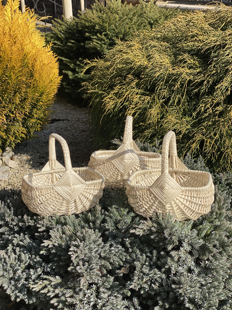 Плетений кошик з лози «Ромб білий» Арт: 2060, фото 1