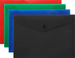 Папка-конверт на кнопці пластикова (А5, 170мкм, асортимент кольорів) Buromax BM.3935