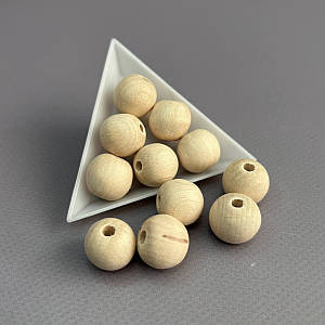 Намистина дерев'яна кругла 16 мм, бук