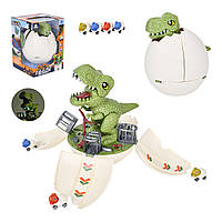 Трек гараж Динозавр (збирається в яйце, машинки, світлові та звукові ефекти, на батарейці)