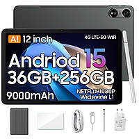 Планшет Blackview OSCAL PAD 100 Grey 12/256Gb 12 дюймів 4G 9000mAh NEW 2025+ чохол стілус та скло с