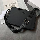 Чоловіча брендова сумка через плече Lacoste (2028) чорна, фото 4