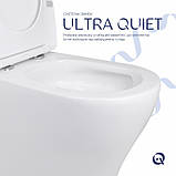 Унітаз підлоговий Qtap Virgo Ultra Quiet безобідковий з сидінням Soft-close WHITE QT18226092AW, фото 5