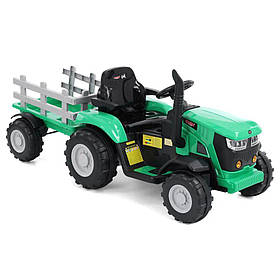 Дитячий акумуляторний трактор HECHT 50825 GREEN для дітей 3-8 років, з акумуляторами 12В/7Ач, швидкість 3.5 км/год