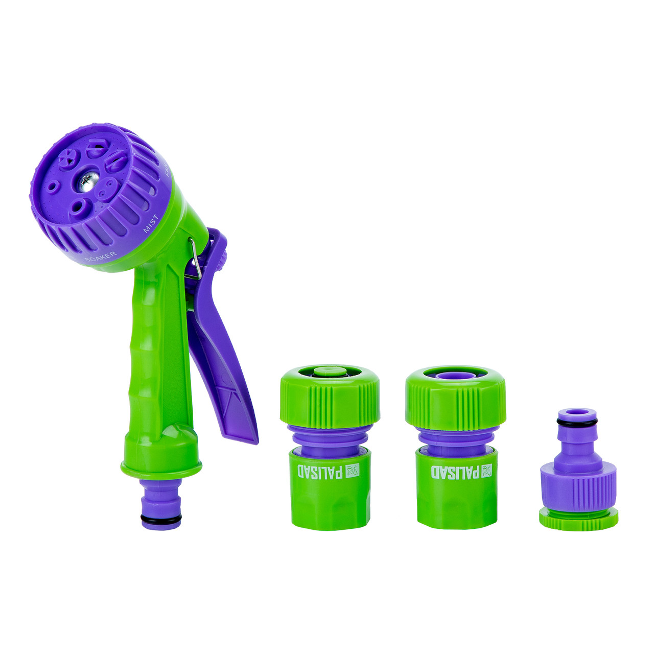 Набір для поливу під шланг 3/4 дюйма - пістолет 7 режимів, адаптер і 2 конектори з'єднувача \\ PALISAD