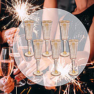 Келих 200 мл з кольорового скла 6 шт. для шампанського із золотим відтінком T0701J в упаковці 6 шт, фото 2