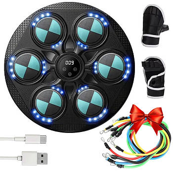 Тренажер для боксу LY-737 + Подарунок Набір еспандерів 5шт / Настінна мішень для боксу / Боксерська мішень