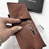 Чоловічий шкіряний гаманець на магниті Lacoste (82081) коричневий, фото 3