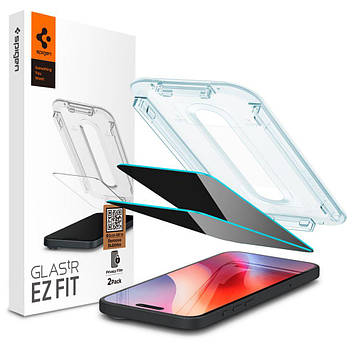 Захисне скло Spigen для iPhone 16 Pro Max - EZ FIT GLAS.tR Privacy (2 шт), Антишпигун (AGL07908)