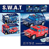 Машинка-копилка поліцейський джип 8899-156, 26,5 см, 2в1 (копилка), затягує купюри, музика, звук, світло, фото 2