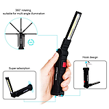 Багатофункціональний акумуляторний LED-ліхтар із магнітом Worklight W-52-SMD+COB. Лампа для кемпінгу, фото 10